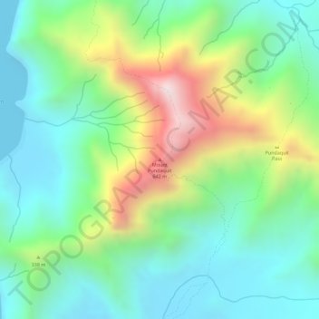 Topografische Karte Mount Pundaquit, Höhe, Relief