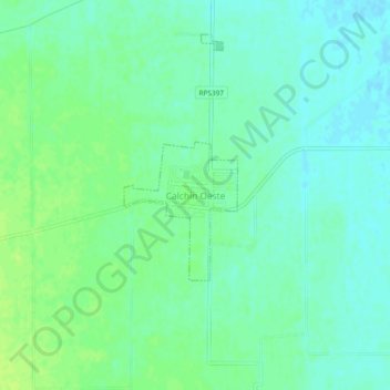 Topografische Karte Calchín Oeste, Höhe, Relief