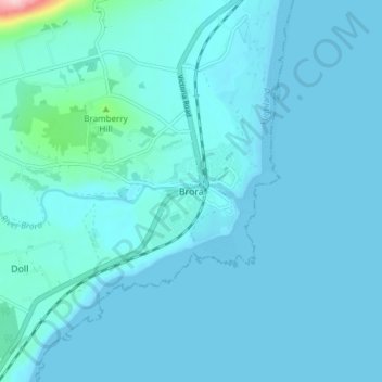 Topografische Karte Brora, Höhe, Relief