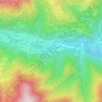 Topografische Karte Bellini, Höhe, Relief