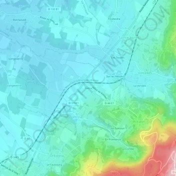 Topografische Karte Paisia, Höhe, Relief