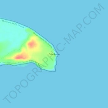 Topografische Karte Cabo Peñas, Höhe, Relief