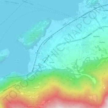 Topografische Karte Laghetto, Höhe, Relief