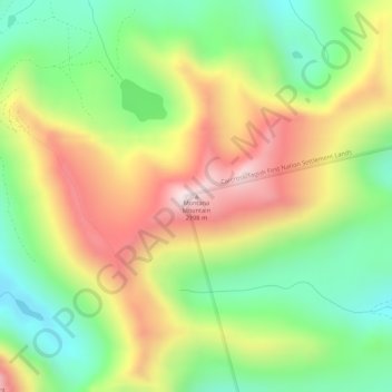 Topografische Karte Montana Mountain, Höhe, Relief