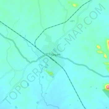 Topografische Karte Titlagarh, Höhe, Relief