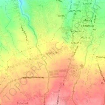 Topografische Karte Lucsuhin, Höhe, Relief
