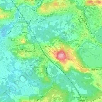 Topografische Karte Malgesso, Höhe, Relief