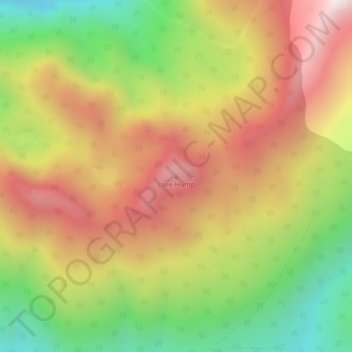 Topografische Karte Love Hump, Höhe, Relief