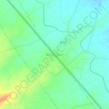 Topografische Karte Mandavagan, Höhe, Relief