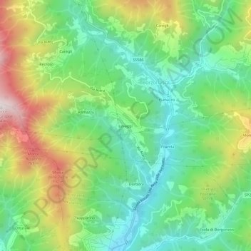 Topografische Karte Levaggi, Höhe, Relief