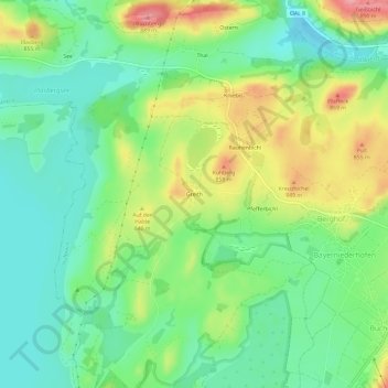 Topografische Karte Greith, Höhe, Relief
