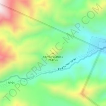 Topografische Karte Cerro Pajaritos, Höhe, Relief