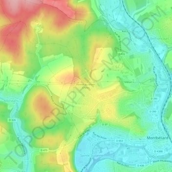 Topografische Karte Ferme du Mont-Chevis, Höhe, Relief