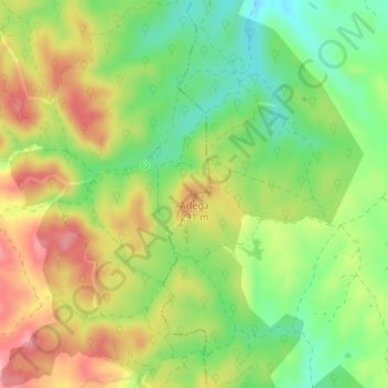 Topografische Karte Adega, Höhe, Relief