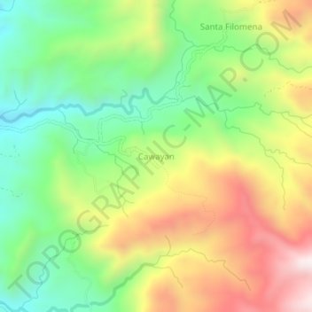 Topografische Karte Cawayan, Höhe, Relief