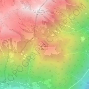 Topografische Karte Palette, Höhe, Relief