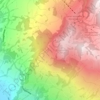 Topografische Karte Oberer Engelstock, Höhe, Relief