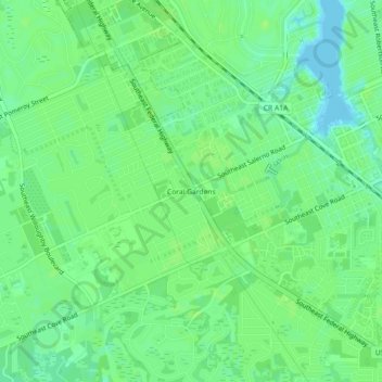 Topografische Karte Coral Gardens, Höhe, Relief