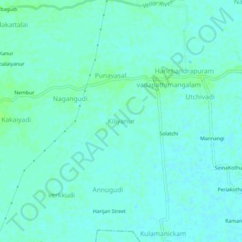 Topografische Karte Kiliyanur, Höhe, Relief
