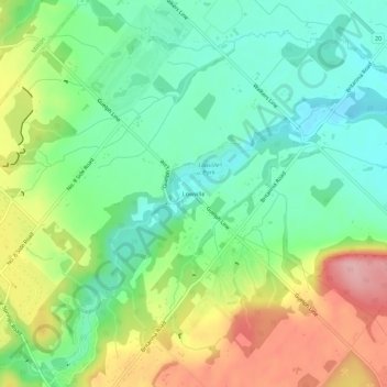 Topografische Karte Lowville, Höhe, Relief