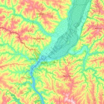 Topografische Karte Pedro, Höhe, Relief