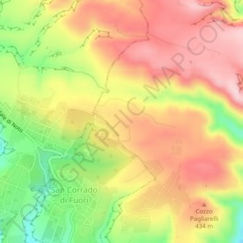 Topografische Karte Contrada Sant'Elia, Höhe, Relief
