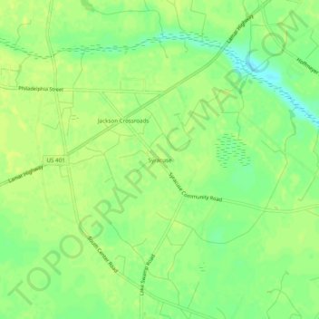Topografische Karte Syracuse, Höhe, Relief
