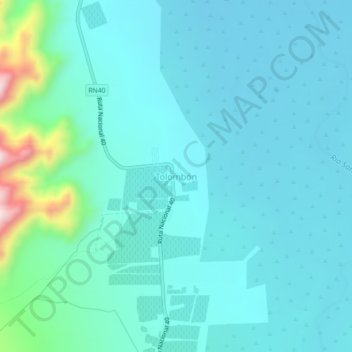 Topografische Karte Tolombón, Höhe, Relief