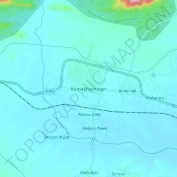 Topografische Karte Kamakhyanagar, Höhe, Relief