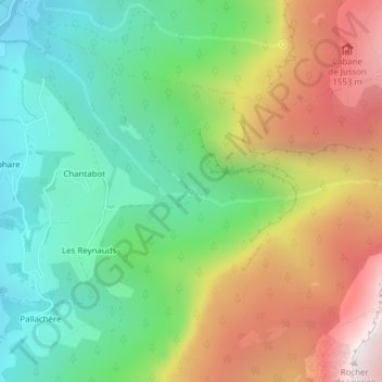 Topografische Karte Les Trois Fontaines, Höhe, Relief