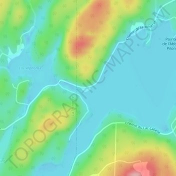 Topografische Karte Lac-Labelle, Höhe, Relief