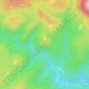 Topografische Karte la Hoube, Höhe, Relief