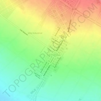 Topografische Karte A, Höhe, Relief