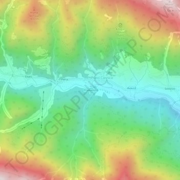 Topografische Karte Pradumbli, Höhe, Relief