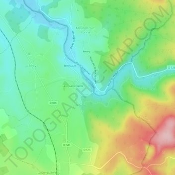 Topografische Karte Chandelier, Höhe, Relief