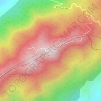 Topografische Karte Pedra das Flores, Höhe, Relief