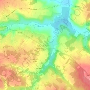 Topografische Karte Saint-Côme, Höhe, Relief