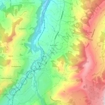 Topografische Karte Lehn, Höhe, Relief