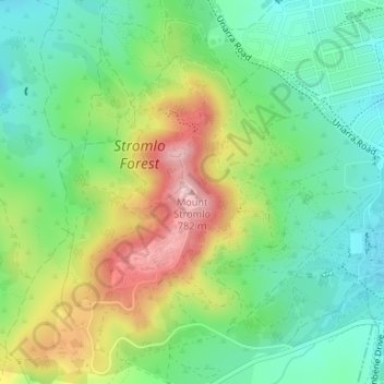 Topografische Karte Mount Stromlo, Höhe, Relief