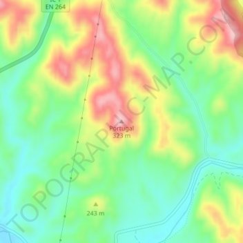 Topografische Karte Portugal, Höhe, Relief