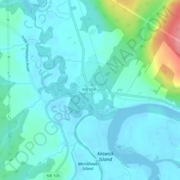 Topografische Karte Keswick, Höhe, Relief