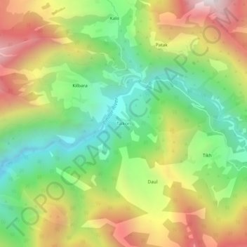 Topografische Karte Talkori, Höhe, Relief