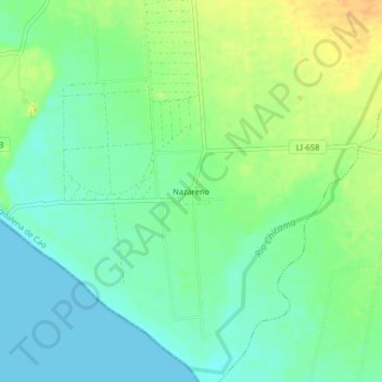 Topografische Karte Nazareno, Höhe, Relief