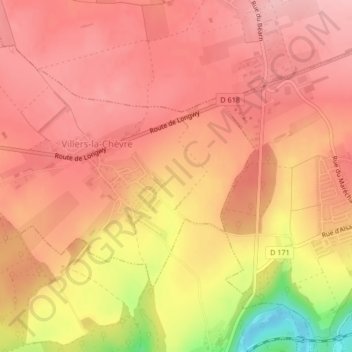 Topografische Karte Sur le Chemin de Lexy, Höhe, Relief