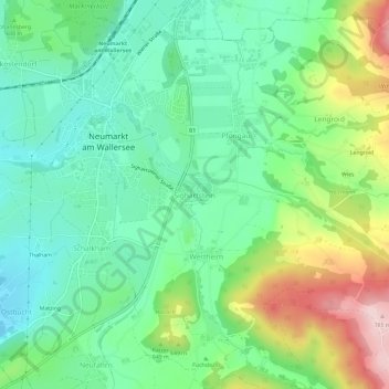 Topografische Karte Sighartstein, Höhe, Relief