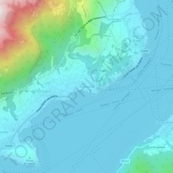 Topografische Karte Tremezzo, Höhe, Relief