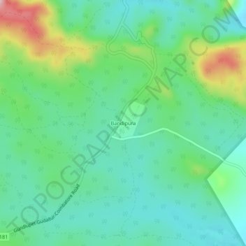 Topografische Karte Bandipura, Höhe, Relief