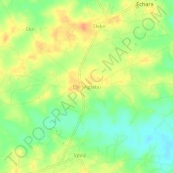 Topografische Karte Efie Mgbabu, Höhe, Relief