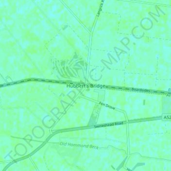 Topografische Karte Hubbert's Bridge, Höhe, Relief