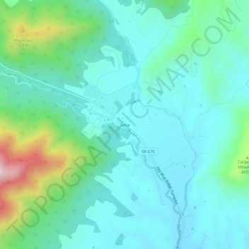 Topografische Karte Syria, Höhe, Relief